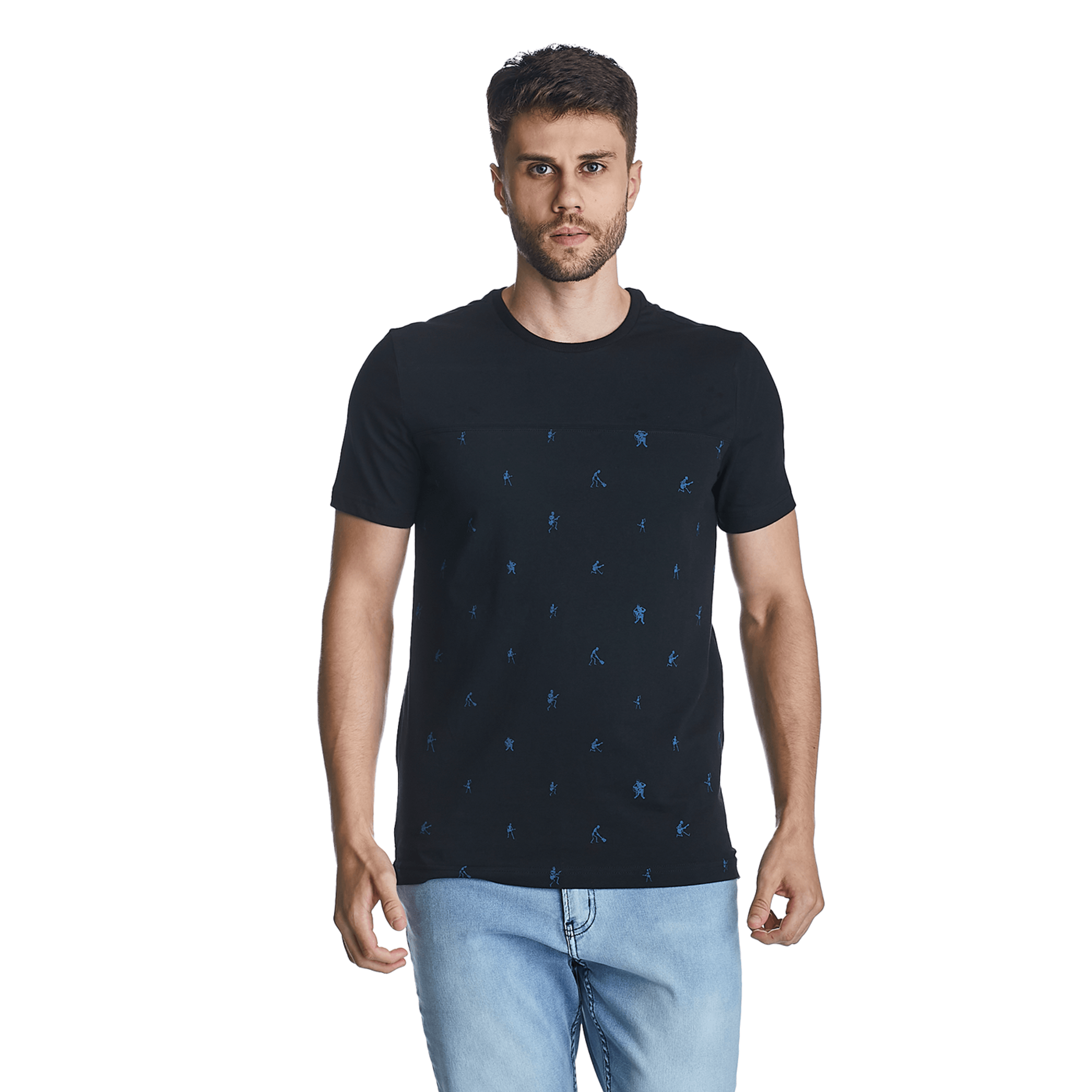 Camiseta-Slim-Masculina-Convicto-Com-Estampa-De-Caveiras Camiseta-Slim-Masculina-Convicto-Com-Estampa-De-Caveiras